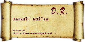Dankó Róza névjegykártya